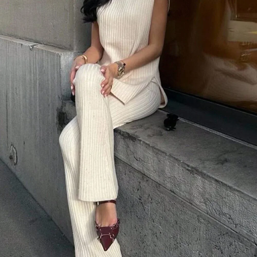 Apricot Casual Women's Turtleneck Knit Sweater Set